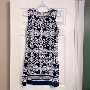 Navy blue dress with beautiful print
